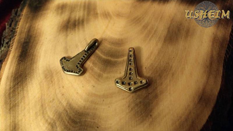 Kleiner Anhänger "Thors Hammer" Aus Bronze Ausführung 2 Mjölnir Necklace Unique Odin Germanen Wikinger Vikings von USHEIM