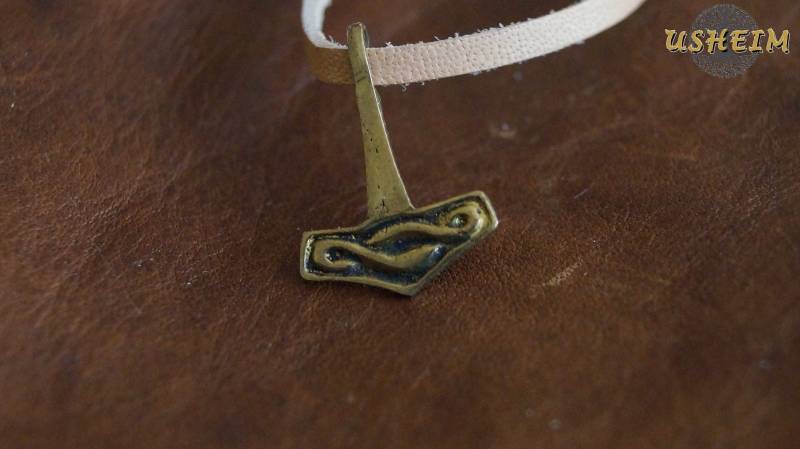 Kleiner Anhänger "Thors Hammer" Aus Bronze Mjölnir Necklace Unique Odin Germanen Wikinger Vikings von USHEIM