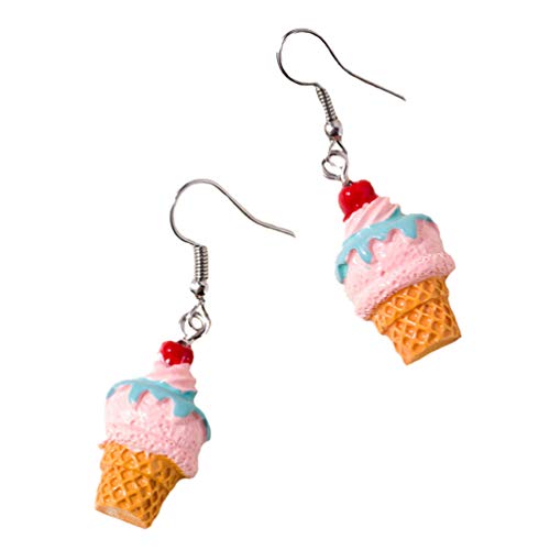 USHOBE 2 Paar Eis Ohrringe Ohrschmuck Für Damen Baumelnde Ohrringe 3d-eiscreme-ohrringe Eistüte Fallen Haken Ohrringe Mode-ohrringe Metallohrringe Ohrentropfen Plastik Fräulein Süssigkeit von USHOBE