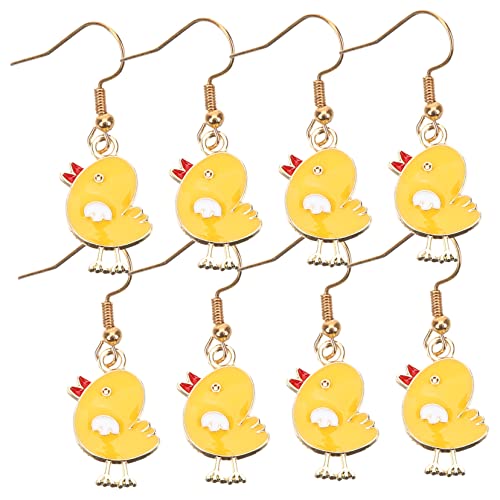 USHOBE 4 Paare Küken Ohrringe Hasenohrringe Ostern-küken-ohrringe Statement-ohrringe Hochzeit Ohrringe Süße Osterohrringe Ostern Tierohrringe Metall Zubehör Mädchen Fräulein von USHOBE