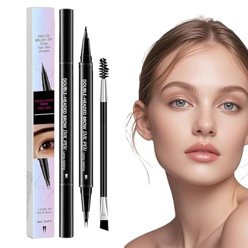 Instantaneou Eyebrow 2-in-1-Augenbrauenstift mit zwei Enden, Microblading-Augenbrauenstift, lang anhaltender natürlicher Augenbrauenstift, Augenbrauenstift mit zwei Spitzen, präzise und natürlich von USRUTIUD