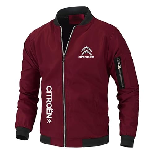 USRUTIUD Herren Casual Baseball Kleidung Frühling/Herbst Cit.r_oen Gedruckt Outdoor Casual Sport Jacken (red,XXL) von USRUTIUD