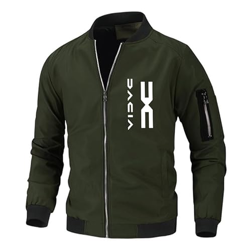 USRUTIUD Herren Casual Baseball Kleidung Frühling/Herbst Da.c_ia Gedruckt Outdoor Casual Sport Jacken (dark green,L) von USRUTIUD