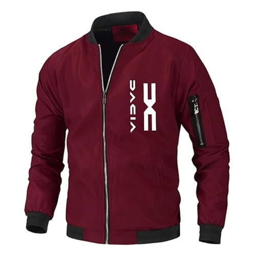 USRUTIUD Herren Casual Baseball Kleidung Frühling/Herbst Da.c_ia Gedruckt Outdoor Casual Sport Jacken (red,XXL) von USRUTIUD
