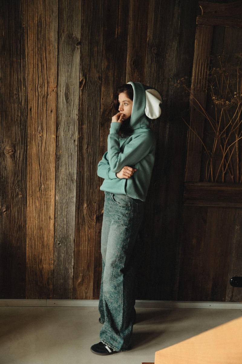 Frauen Baumwolle Elephant Ear Hoodie, Tierliebhaber Pullover von USZYTE