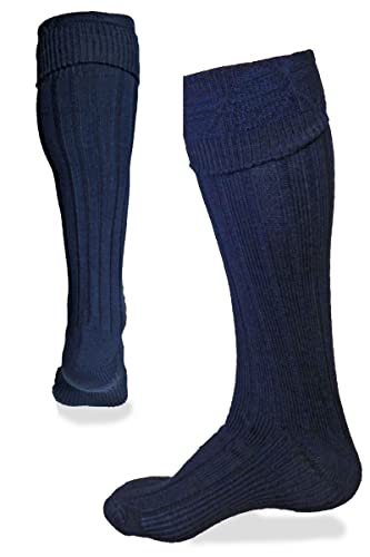 UT Kilts Scottish Kilt Hose (USA Men's Shoe Size 7-9.5, Dark Blue) von UT Kilts