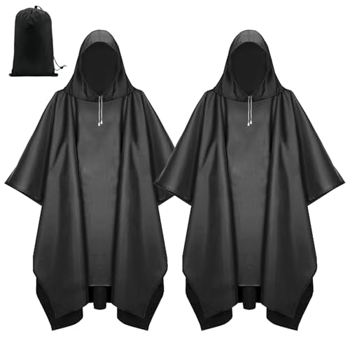 UTEFIF 2pcs Mehrzweck Regenmantel,Wasserdicht Regenponcho Unisex,für Fahrrad, im Freien Camping Wandern Angeln von UTEFIF