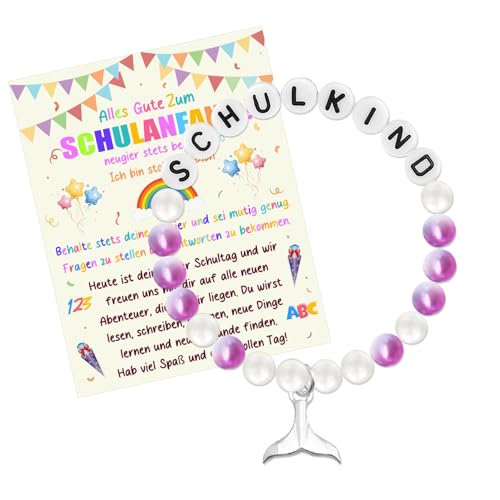 UTEFIF Schulkind Geschenk, chulkind Einschulung Mädchen, Geschenk Einschulung Mädchen Armband Schulkind von UTEFIF