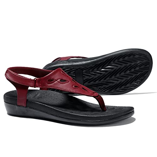 UTENAG Damen-Flip-Flops mit Fußgewölbeunterstützung, orthopädische Zehentrenner, Rot/Ausflug, einfarbig (Getaway Solids), 39 EU von UTENAG