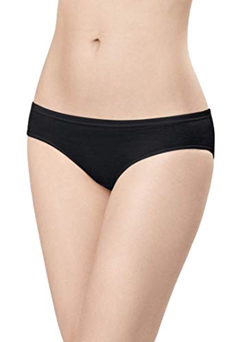 UTENOS 100% Merinowolle Damen Unterwäsche Höschen Taillenslip (S, Schwarz) von UTENOS