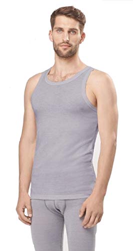 UTENOS 100% Merinowolle Herren Thermoaktiv Ärmellos Weste Hemd (S, Grau) von UTENOS