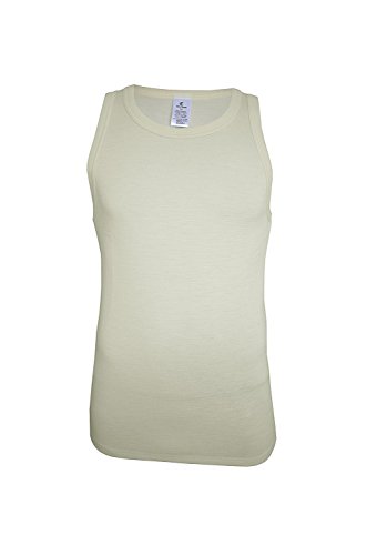 UTENOS 100% Merinowolle Herren Thermoaktiv Ärmellos Weste Hemd (XXL, Ivory (Natural)) von UTENOS