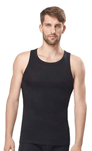 UTENOS 100% Merinowolle Herren Thermoaktiv Ärmellos Weste Hemd (XXL, Schwarz) von UTENOS