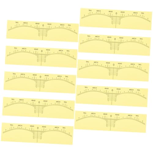 UTHCLO 10 Stück Teiliges Augenbrauen Lineal aus PVC Gelb Einweg Aufkleber Breiter Klarer Maßstab für Präzises Positionieren Praktischer Augenbrauen Shaper zum Symmetriezeichnen und von UTHCLO