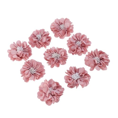 UTHCLO 10 Stück Teiliges Flache Handgefertigte DIY Blumen für Haarklammern Vielseitiges Haarschmuck Material Mehrlagige Sonnenblumen in Champagner Geeignet für Kreative Haaraccessoires von UTHCLO
