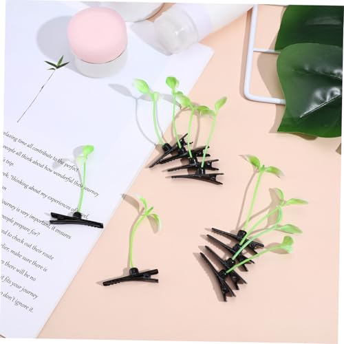 UTHCLO 10 Stück Teiliges Grüne Bohnenkeim Haarspangen aus PE Langlebig Süße Haarklammern für Damen Mädchen Vielseitiger Haarschmuck DIY Party Schule Alltag von UTHCLO