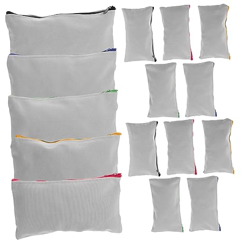 UTHCLO 15Stücke DIY Kosmetikbeutel Leere Bleistiftbeutel für Wärmeübertragung Vielseitige Make Up Taschen und Schreibwarenbeutel mit Buntem Reißverschluss von UTHCLO