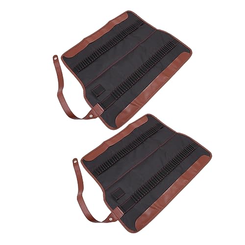 UTHCLO 2 Stück Bleistift Rolltasche Federmäppchen Mit Fach Rollende Bleistifttasche Aufbewahrungsstiftkoffer Studenten-stifttasche Beutelbeutel Zeichnen Rollstifthalter Segeltuch von UTHCLO