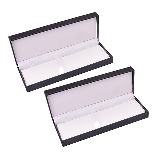 UTHCLO 2stücke Schwarze Geschenkbox Aus Pu-Leder Stifthalter Box Für Schreibwaren Modischer Stiftbehälter Tragbare Stiftebox Schreibwarenbox von UTHCLO