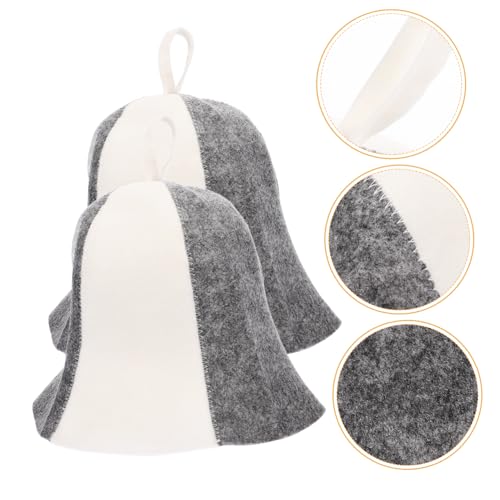 UTHCLO 2 Stück Filz Sauna Hut Atmungsaktive Saunamütze für Damen und Herren Wiederverwendbare Duschhaube zum Schutz von Haar und Kopf bei Sauna und Dampfbad von UTHCLO