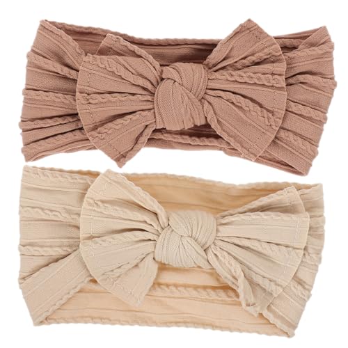 UTHCLO 2 Stück Haarband mit Schleife Weiche Nylon Kopfbedeckung für Mädchen Elastisches Stirnband für Besondere Anlässe und von UTHCLO