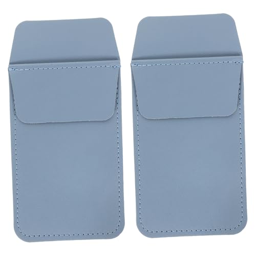 UTHCLO 2 Stück PU Leder Stifttasche Kompakte Tragbare Stifteetuis für Krankenschwestern Multifunktionale Pen Organizer Taschen in Nebelblau Langlebige Schützende Federtaschen für von UTHCLO