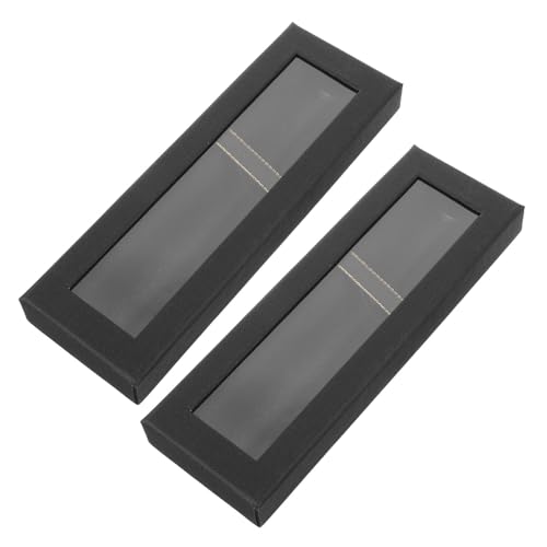 UTHCLO 2 Stück Schwarze Papier Federhalterbox mit Geschenkbox für Füllfederhalter Organizer für Stifte Leicht mit Seidenfutter als Geschenkverpackung von UTHCLO