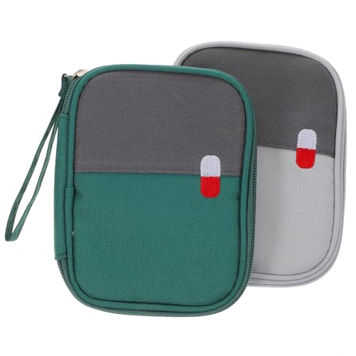 UTHCLO 2 Stück Teiliges Mini Reise Medikamenten Organizer Tragbarer Aufbewahrungsbeutel mit Reißverschluss Kompakte Medizintasche für Outdoor Camping Büro und Notfälle Grün und Klein UTHCLO 2 Stück Teiliges Mini Reise Medikamenten Organizer Tragbarer Aufbewahrungsbeutel mit Reißverschluss Kompakte Medizintasche für Outdoor Camping Büro und Notfälle Grün und Klein von UTHCLO