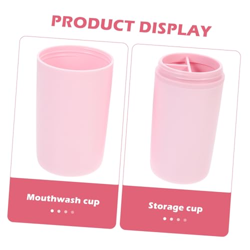UTHCLO 2 Stück Teiliges Tragbares Zahnbürstenetui Leichtes Reise Zahnbürstenbox mit Becher Schützende Aufbewahrung für Zahnbürste und Zahnpasta Geeignet für Outdoor Camping Schule und von UTHCLO