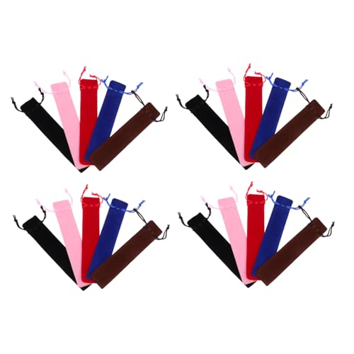 UTHCLO 20 Stück Teiliges Stiftbeutel mit Kordelzug Einzelner Federmäppchen aus Doppellagigem Samtstoff Vielseitige Geschenkverpackung für Stifte Kosmetikpinsel Geldbörse Robust und von UTHCLO