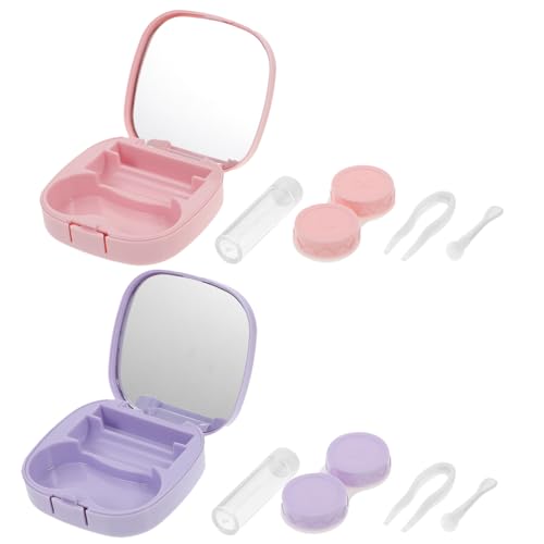 UTHCLO 2sätze Kontaktlinsenbehälter Reise-kontaktlinsenhalter Auslaufsicherer Linsenbehälter Tragbarer Kontaktlinsen-Organizer Kleines Linsenetui von UTHCLO