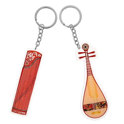 UTHCLO 2stücke Musik-schlüsselanhänger Aus Acryl Guzheng Und Pipa-design Leicht Und Kratzfest Als Taschenanhänger Oder Autoschlüsselanhänger Für Musikliebhaber von UTHCLO