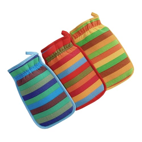 UTHCLO 3 Stück Handschuhe zum Schlammbaden durchblutung hautreinigung Peelinghandschuh Exfoliating Handschuh reinigungshandschuh handtuch handtücher Körperbürste Gesichtstücher Rayon von UTHCLO