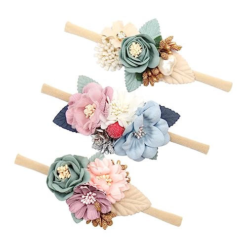 UTHCLO 3stücke Stirnband Blumen Elastische Kopfbedeckung Für Mädchen Haarschmuck Junge Mädchen Kopfschmuck Haarschmuck Stirnband von UTHCLO