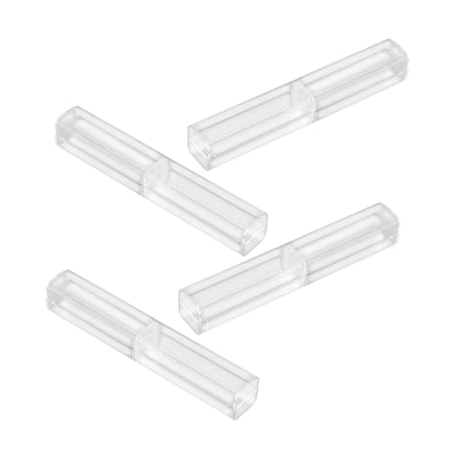UTHCLO 4 Stück Kleine Transparente Stiftebox Teiliges Stabile Kunststoff Etuis Leere Geschenkboxen für Kugelschreiber und Füller Praktisch für Büro Reise und Feierlichkeiten von UTHCLO