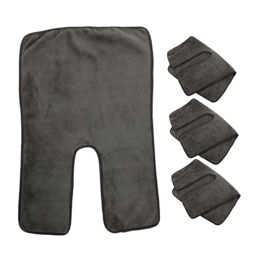 UTHCLO 4stücke Gesichts-handtücher Korallenvlies Geteiltes Design Für Einfache Anwendung Für Spa Massage Und Gesichtsbehandlungen Elegantem Dunkelgrau von UTHCLO