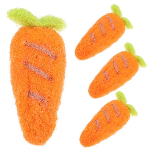 UTHCLO 4 Stück Teiliges Filz Karotten Broschen DIY Haarschmuck Handgefertigte Anstecknadeln Cartoon Gemüse Design Zubehör für Bastelarbeiten und Familienaktivitäten von UTHCLO
