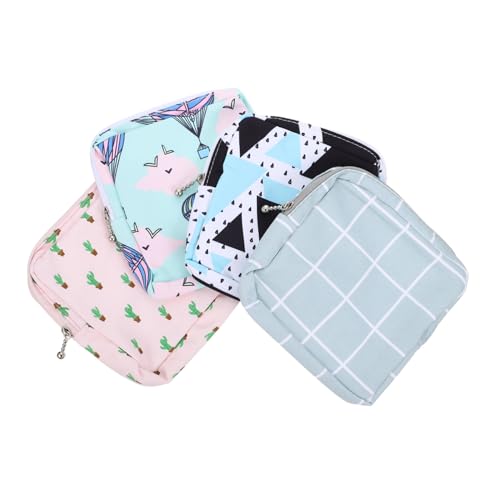 UTHCLO 4 Stück Teiliges Multifunktionale Periodentaschen für Damen Tragbare und Strapazierfähige Hygienebeutel Stilvolle Aufbewahrung für Binden Lippenstifte und Kleine Gegenstände von UTHCLO