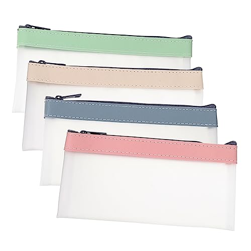 UTHCLO 4stücke Teiliges Tragbare Waschbare Federmäppchen Große Kapazität Multifunktionale Stiftschutzhülle Transparente TPU-Zipper-Tasche Für Schüler Kosmetik Und Bürobedarf von UTHCLO