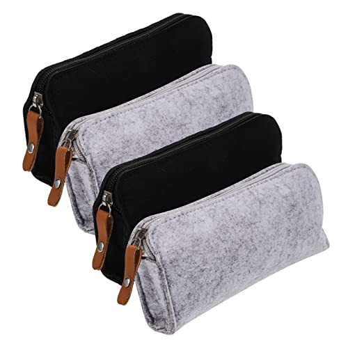 UTHCLO 4stücke Dokumententasche Mit Reißverschluss Filz-federmäppchen Multifunktionales Schreibetui Praktische Aufbewahrungstasche Für Schüler Und Reisen von UTHCLO
