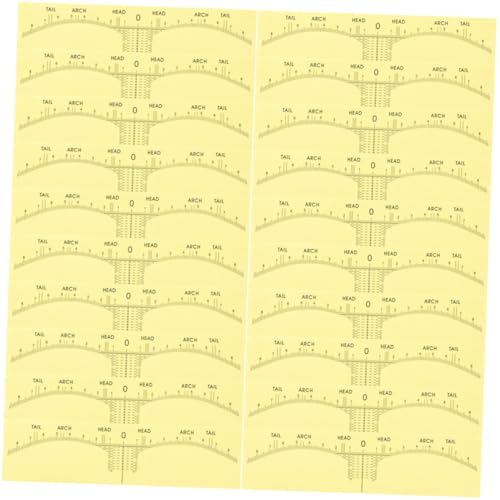UTHCLO 50 Stück Teiliges Augenbrauenlineal Gelb Einweg PVC Aufkleber mit Klarer Skalierung Einsetzbarer Positionierungshelfer für Präzises Augenbrauen Make Up und Microblading Leicht und von UTHCLO