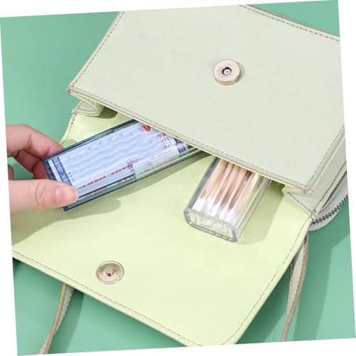 UTHCLO 6 Stück Teiliges Tragbares Aufbewahrungsset Transparenter Kompakter Reisebehälter für Wattestäbchen und Kleine Hygieneartikel Praktische Organizer Box in Transparent Blau und Weiß von UTHCLO