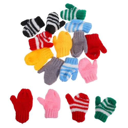UTHCLO 8 Paare Mini Strickhandschuhe für Puppen Handgefertigte Kleine Accessoires Bunte Kinderhandschuhe für Rollenspiele und DIY Bastelprojekte Ornament von UTHCLO