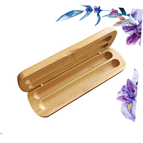 UTHCLO Bambus Stiftebox mit Zwei Fächern Umweltfreundlich Multifunktional Robust für Büro Schule und Zuhause Geeignet von UTHCLO