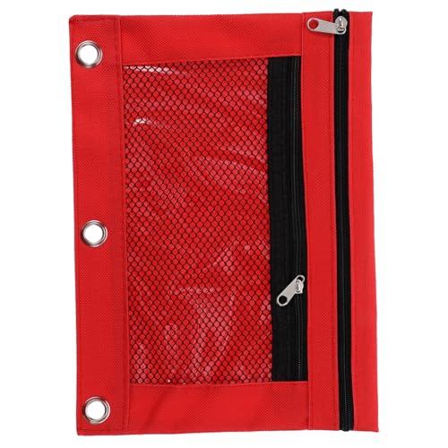 UTHCLO Bleistiftbeutel Stifthalter Augenmaske Federmäppchen für Ordner Stiftetui Münzgeldbeutel Blindtasche mit Ringen Blinder Stiftetui Mesh Fenstertasche mit Bleistiftbeutel von UTHCLO