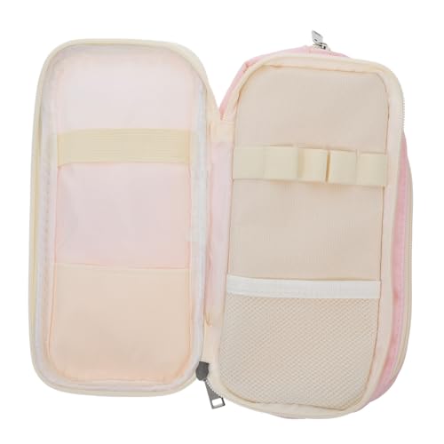 UTHCLO Federmäppchen Groß Mit Hoher Kapazität Organizer Für Schreibwaren Und Bürobedarf Tragbare Stiftentasche Geeignet Für Schule Und College Rosa Für Mädchen Und Erwachsene von UTHCLO