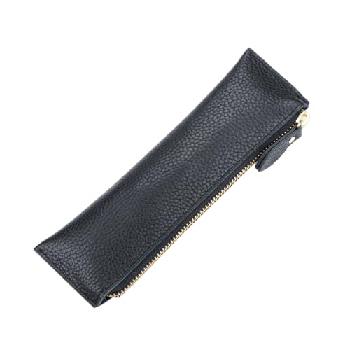 UTHCLO Echtes Leder Stifteetui Vintage Stil Pen Pouch Stift Schutztasche Schreibmappe für Schule Büro Schwarz von UTHCLO