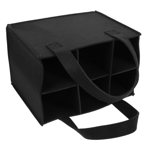 UTHCLO Filz weinflaschentasche Flaschen Tragbar Wiederverwendbar Stilvoll Dekorativ Weinbeutel Schwarz Praktisch Robust Sicher Langfristig Nutzbar von UTHCLO