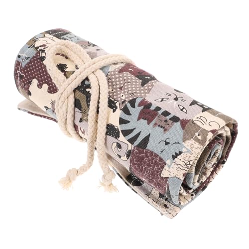 UTHCLO Große Canvas Federmäppchen mit Fächern Bedruckte Stifterolle aus Robustem Geräumige Bleistifttasche für Künstler Praktische Rolltasche für Buntstifte und Zeichenutensilien von UTHCLO