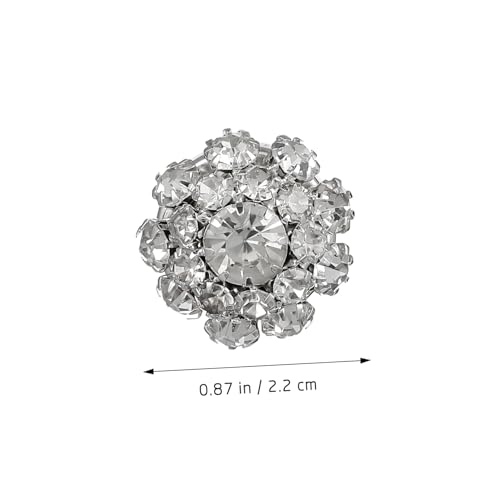 UTHCLO Hochzeit Manschettenknöpfe mit Strassblumen Hemdknöpfe und Smokingschmuck Funkelnde Accessoires für Formelle Anlässe Silberne Strassknöpfe und Weiße Hemdknöpfe von UTHCLO